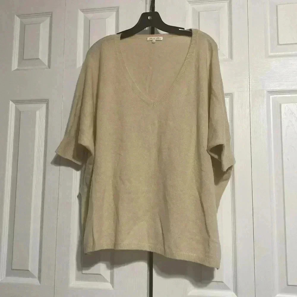Minnie Rose tan cashmere sweater top